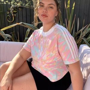 adidas Originals Plus trefoil cropped t-shirt